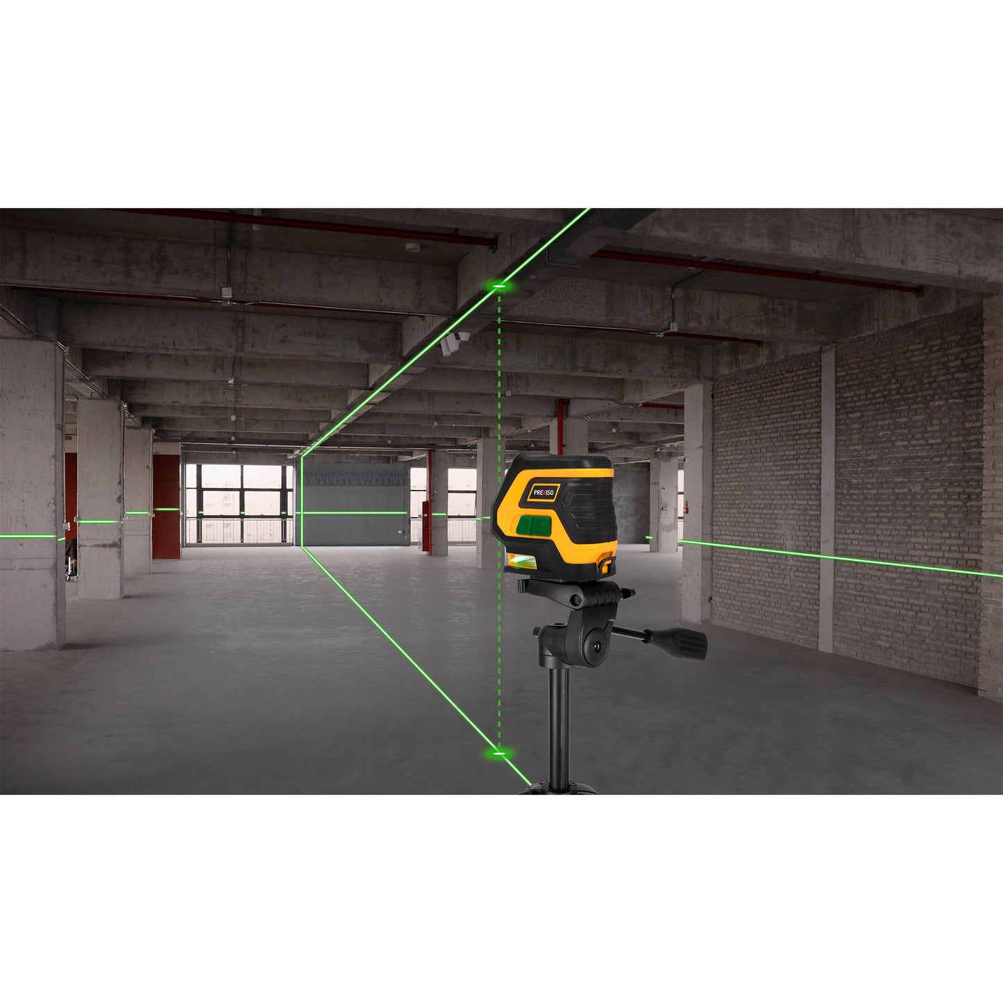 Prexiso P2LC15DG Επανφορτιζόμενο Αλφάδι Laser Σταυρού & Κατακόρυφη Ευθυγράμμιση (Πράσινη Δέσμη) 30m
