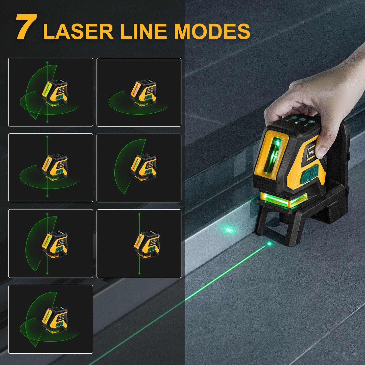 Prexiso P2LC15DG Επανφορτιζόμενο Αλφάδι Laser Σταυρού & Κατακόρυφη Ευθυγράμμιση (Πράσινη Δέσμη) 30m