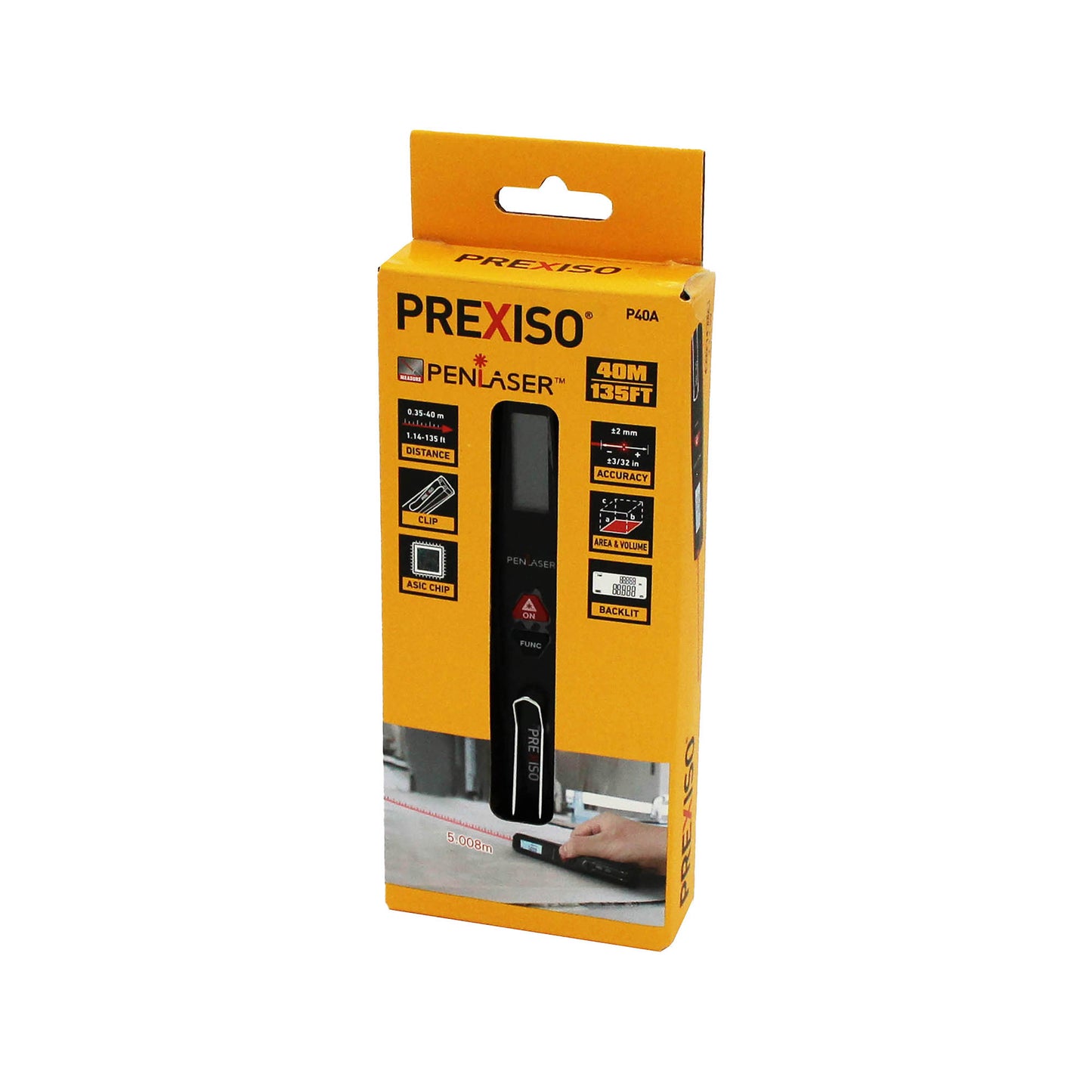 Prexiso P40A Μετρητής Αποστάσεων με Laser 40m Τύπου Στυλό με Κλιπ