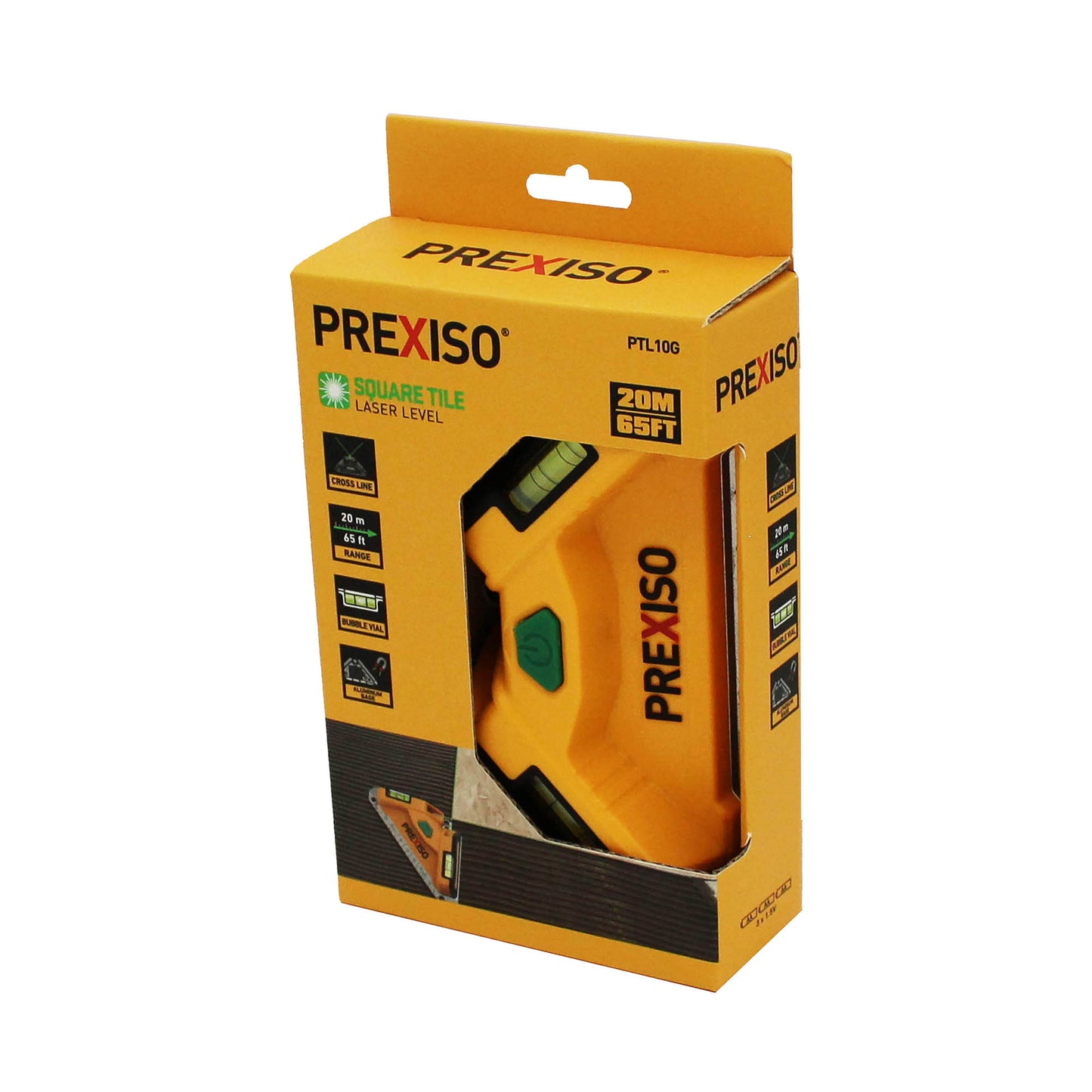 Prexiso PTL10G Αλφάδι Laser (Πράσινη Δέσμη) με Λειτουργεία Χάραξης Γωνίας 20m