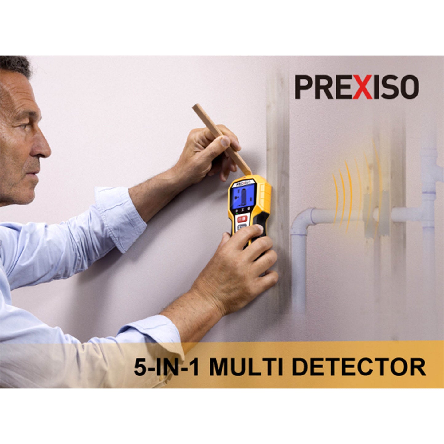 Prexiso PWDX-N38 Ανιχνευτής Καλωδίων Τοίχου 5 σε 1 Ψηφιακός
