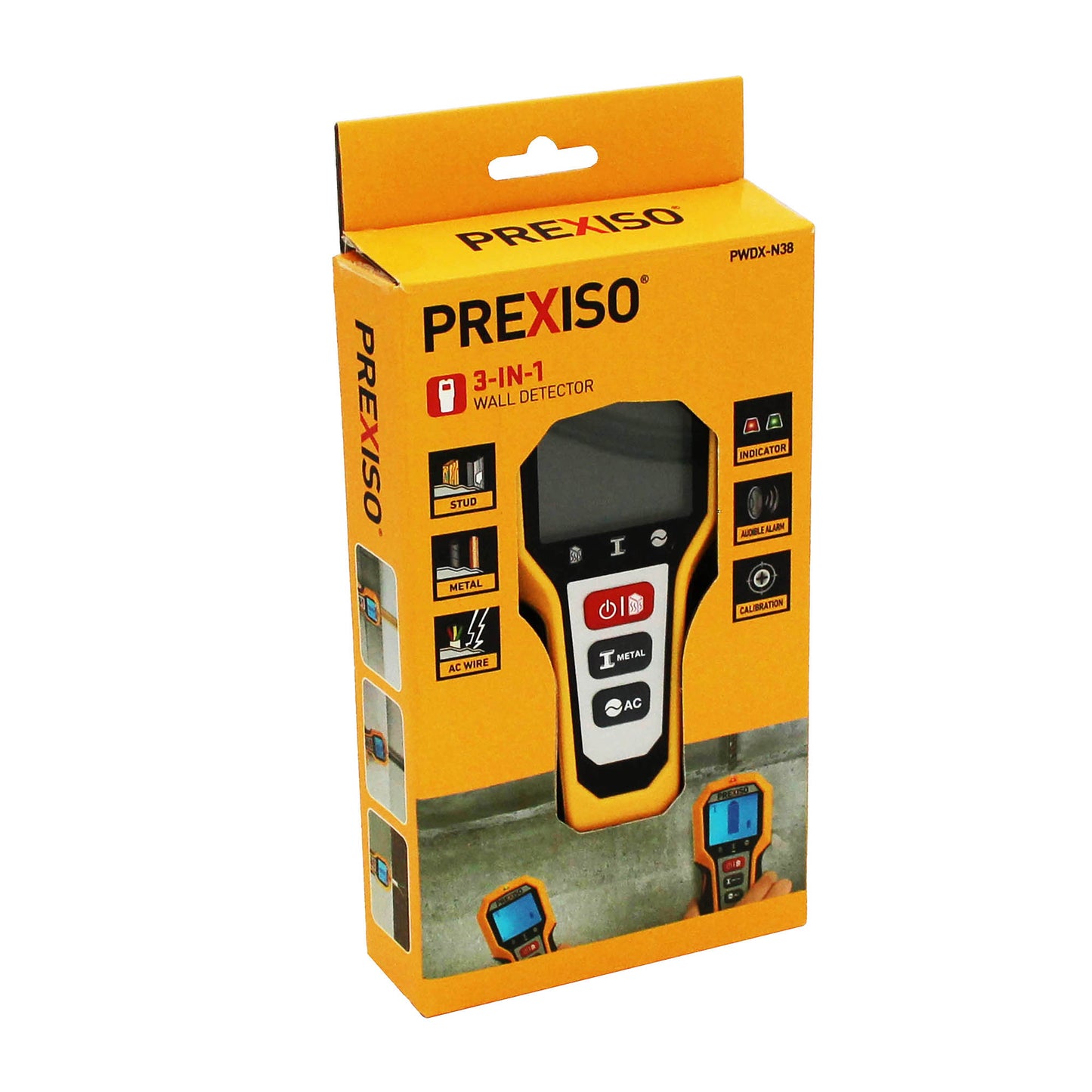Prexiso PWDX-N38 Ανιχνευτής Καλωδίων Τοίχου 5 σε 1 Ψηφιακός