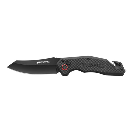 SWISS+TECH ST014015 Σουγιάς Ίσια Λεπίδα Ταχύ Άνοιγμα 9cm