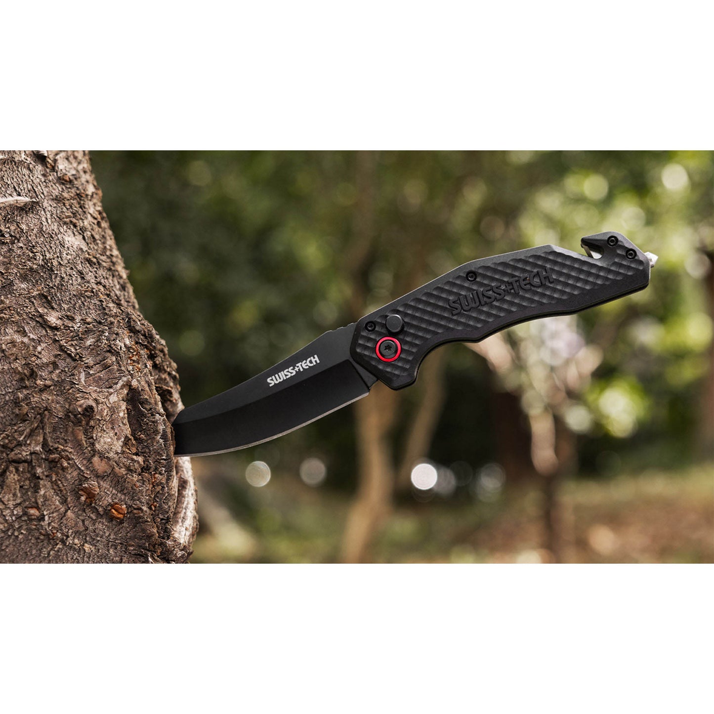 SWISS+TECH ST014015 Σουγιάς Ίσια Λεπίδα Ταχύ Άνοιγμα 9cm
