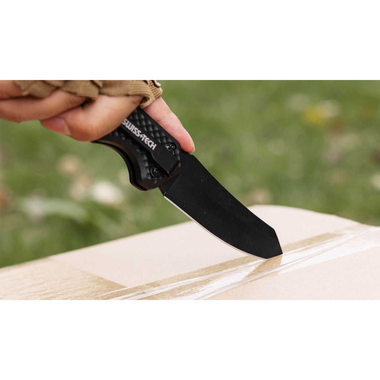 SWISS+TECH ST014015 Σουγιάς Ίσια Λεπίδα Ταχύ Άνοιγμα 9cm