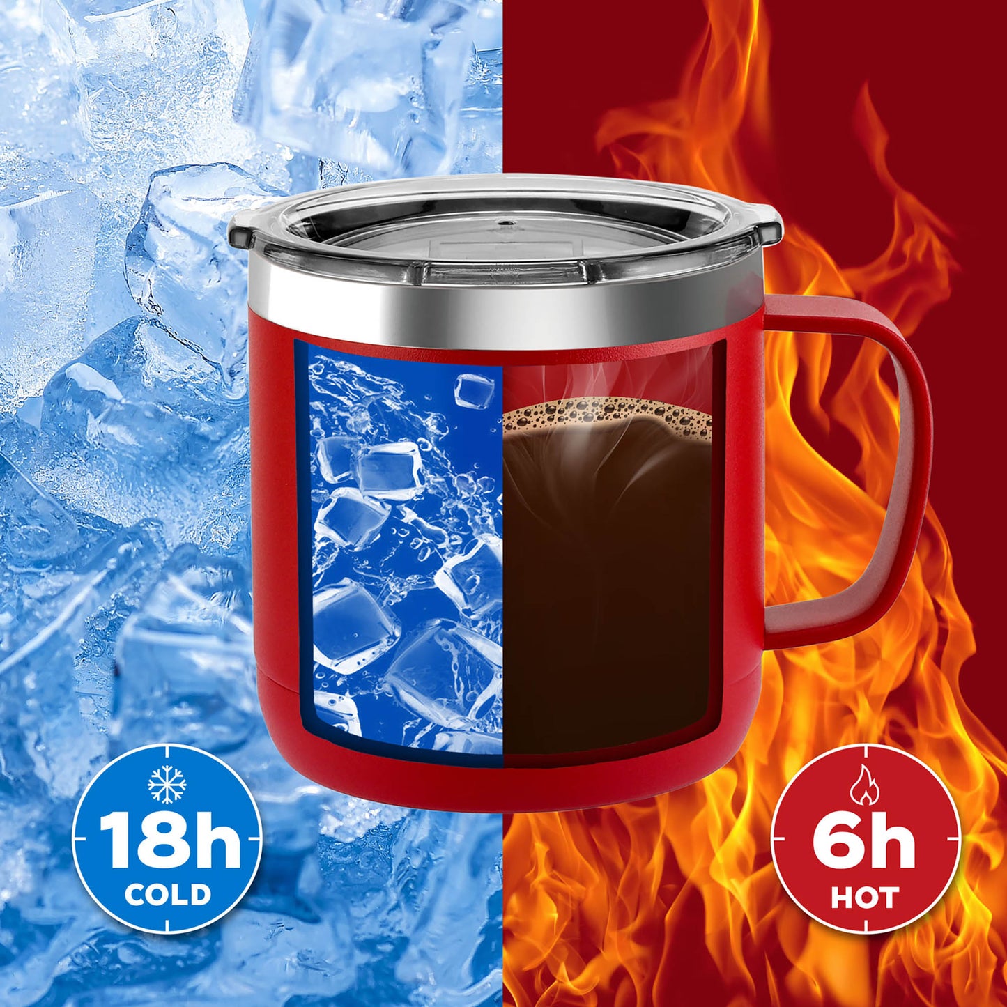 SWISS+TECH ST072003 Θερμός Κούπα με Χερούλι Μαύρο 413ml