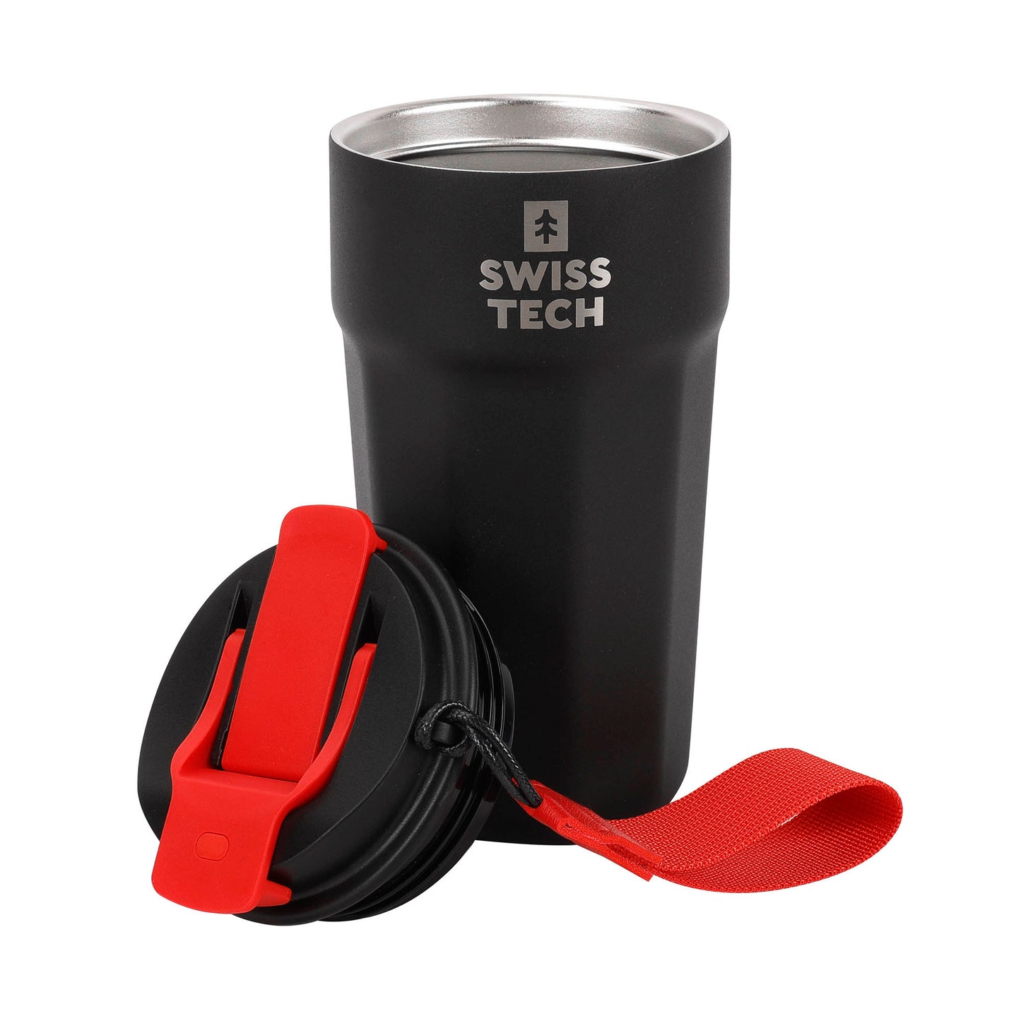 SWISS+TECH ST075036 Θεμρός Ποτήρι για Καγέ Μαύρο 500ml