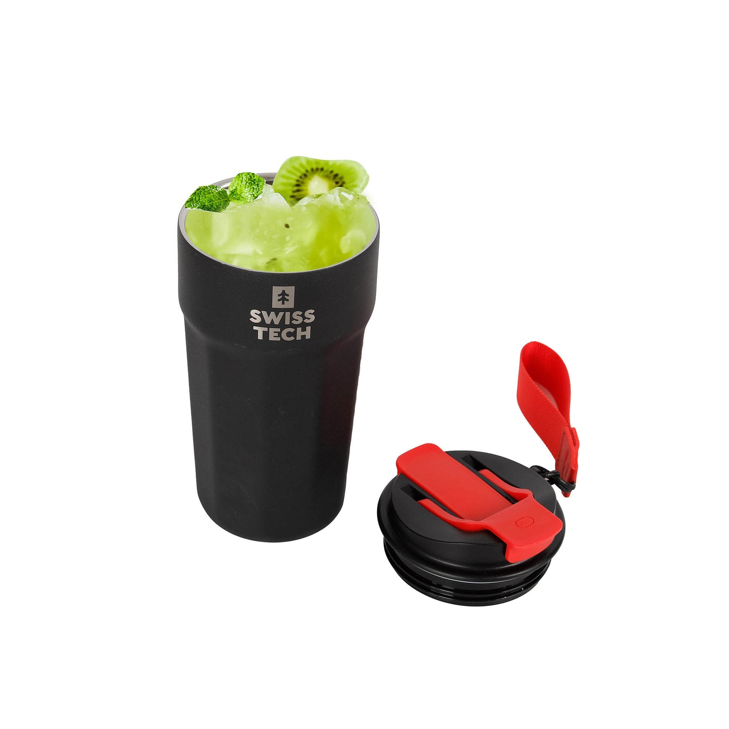 SWISS+TECH ST075036 Θεμρός Ποτήρι για Καγέ Μαύρο 500ml