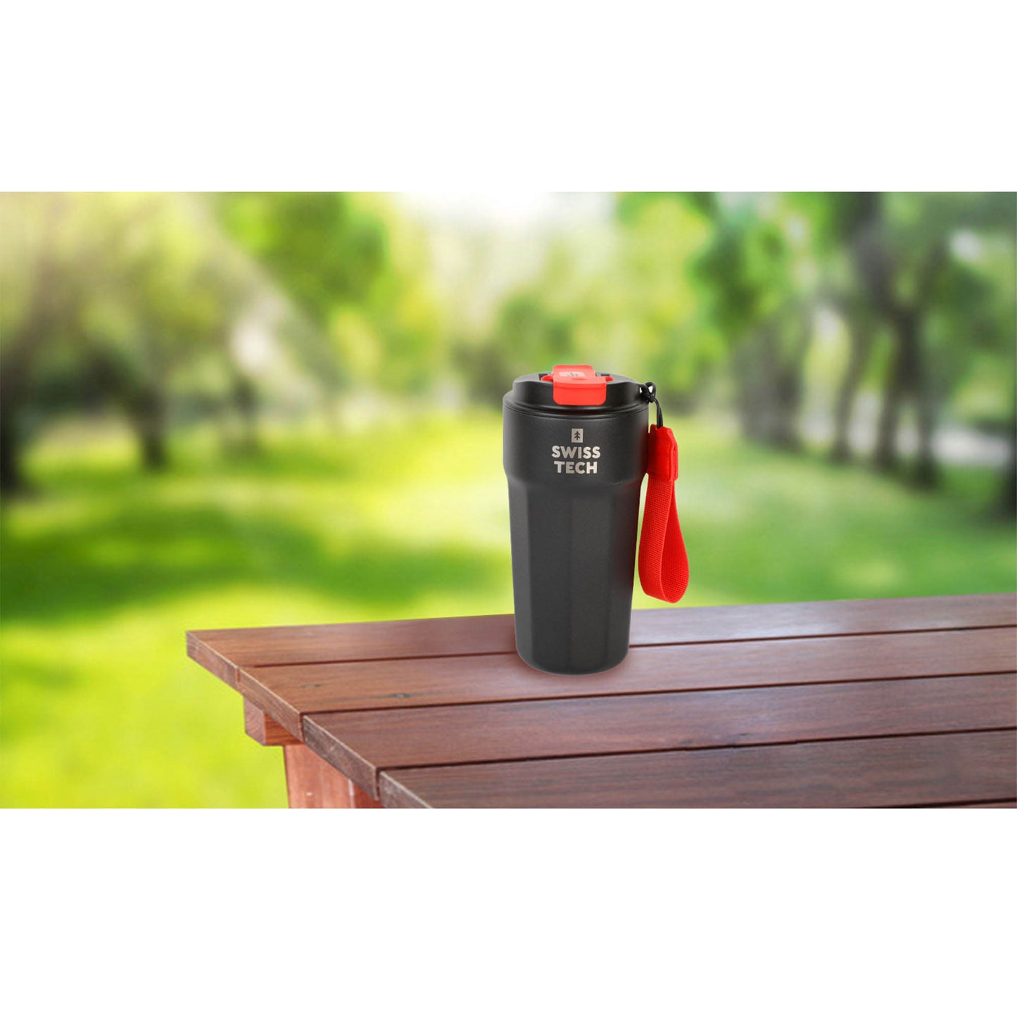 SWISS+TECH ST075036 Θεμρός Ποτήρι για Καγέ Μαύρο 500ml