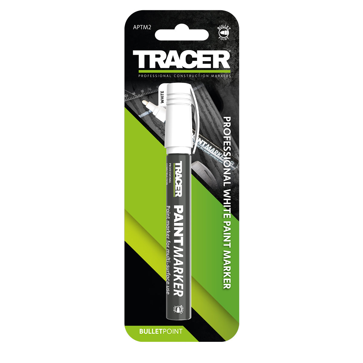 Tracer Μαρκαδόρος ανεξίτηλος βαρέως τύπου λευκός APTM2