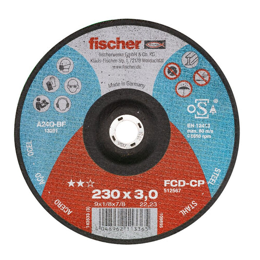 Fischer 512567 FCP-CP Δίσκος Κοπής Μετάλλου με Κούρμπα Φ230x3mm