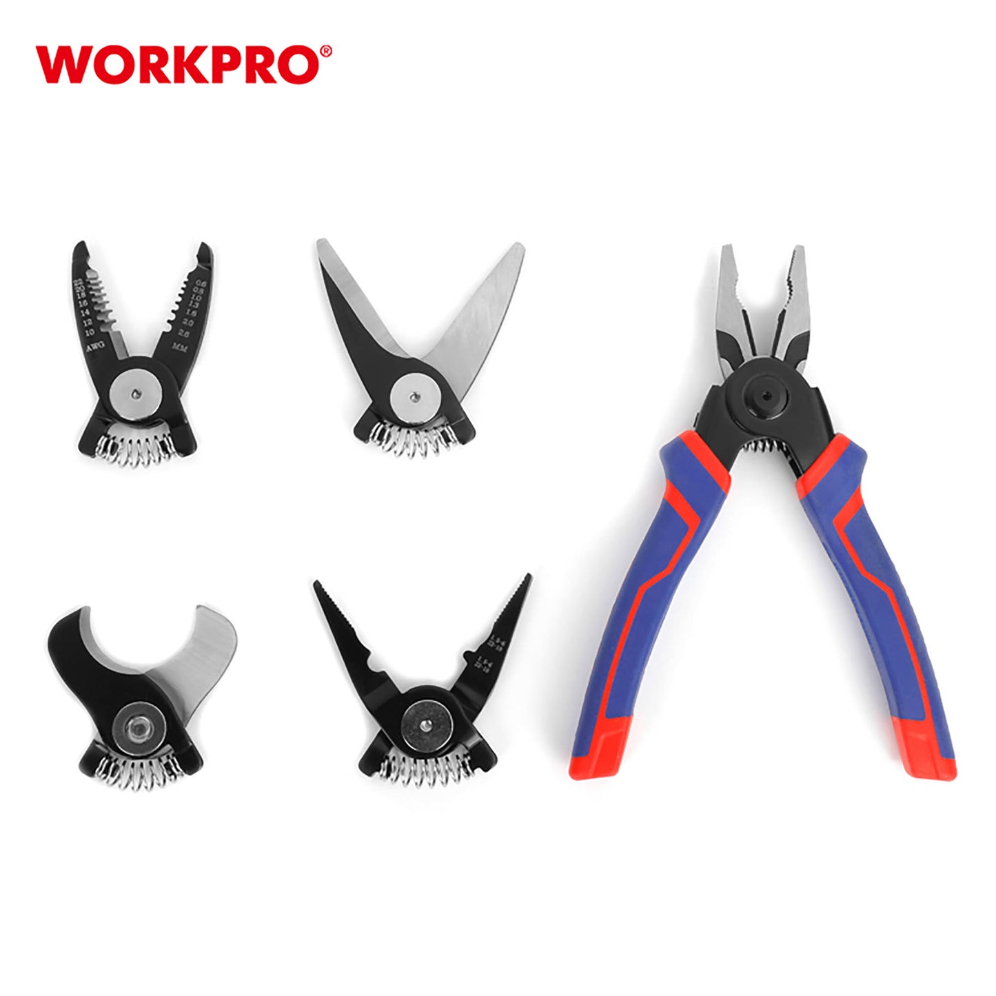 Workpro WP231144 Πένσα Πολυλειτουργική 5 Κεφαλών σε Κασετίνα 200mm