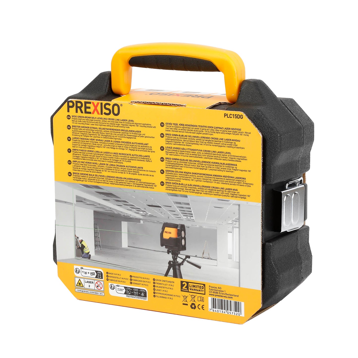 Prexiso PLC15DG Αλφάδι Λέιζερ Σταυρού Ανοικτής Γωνίας (Πράσινη Δέσμη) 30m