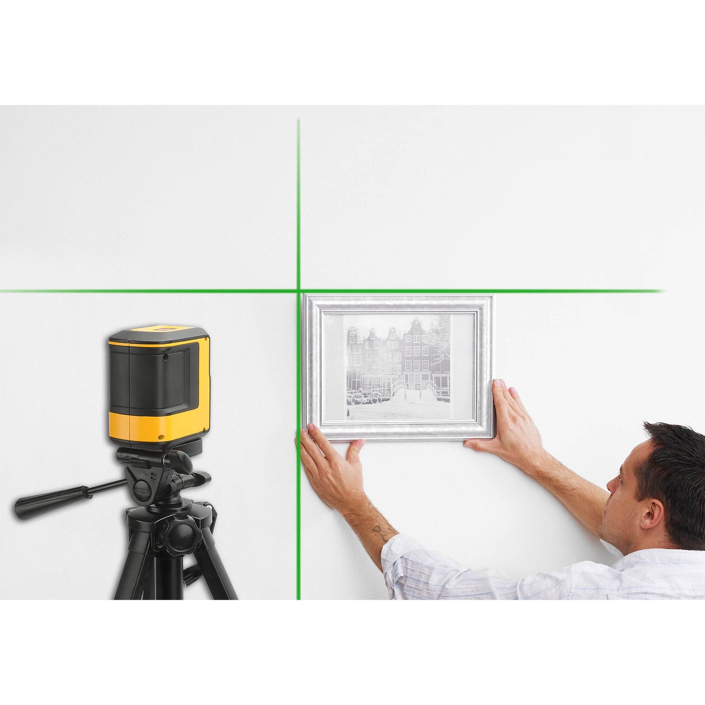 Prexiso PLC90DGT Αλφάδι Λέιζερ Σταυρού (Πράσινη Δέσμη) 20m με Τρίποδο