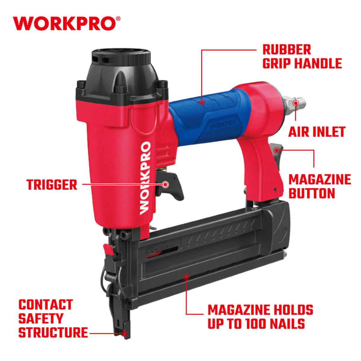 WorkPro WP513003 Καρφωτικό Αέρος Πρόκας & Δίχαλου (F50 5040) GA18