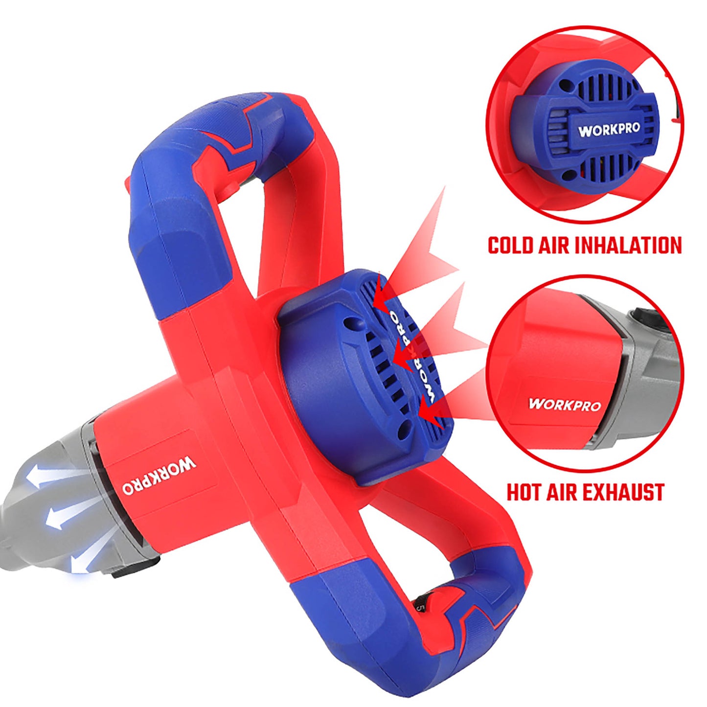 WorkPro WP476000 Ηλεκτρικός Αναδευτήρας Χρωμάτων-Κονιαμάτων 1400W με Εξάρτημα Ανάδευσης