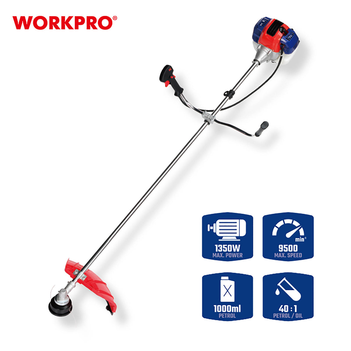 WorkPro WP424007 Θαμνοκοπτικό Βενζινοκίνητο 52.0cc