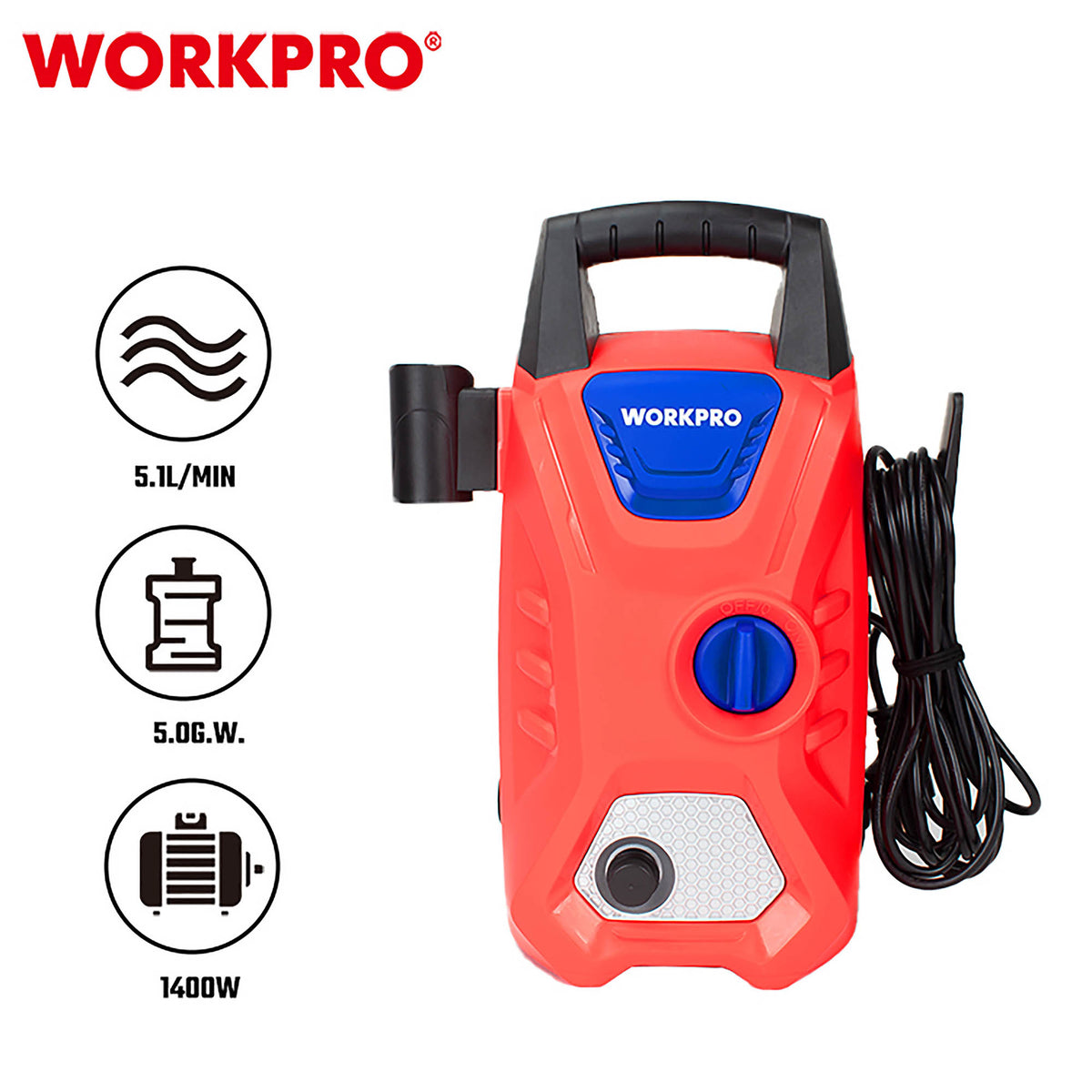 WorkPro WP423010CE Πλυστικό Μηχάνημα Ηλεκτρικό 1400W 110Bar
