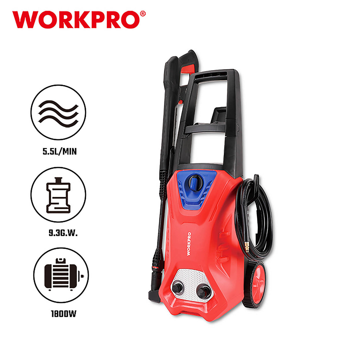 WorkPro WP423011CE Πλυστικό Μηχάνημα Ηλεκτρικό 1800W 145Bar