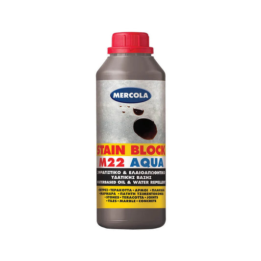 Mercola Stain Block M22 Aqua Nano Αδιαβροχοποιητικό & Ελαιοαπωθητικό Νερού Διάφανο 1lt