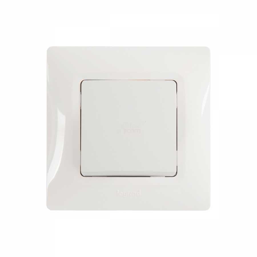 Legrand Salbei Διακόπτης Χωνευτός Πλαστικός Λευκός (Μαζί με Πλαίσιο 86x86x10mm)