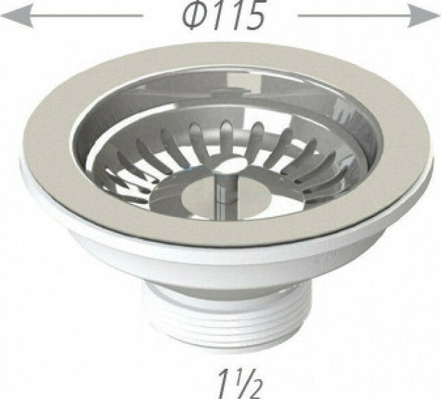 Βαλβίδα Γίγας Νεροχύτη με Πείρο & Τάπα 1+1/2" Φ115