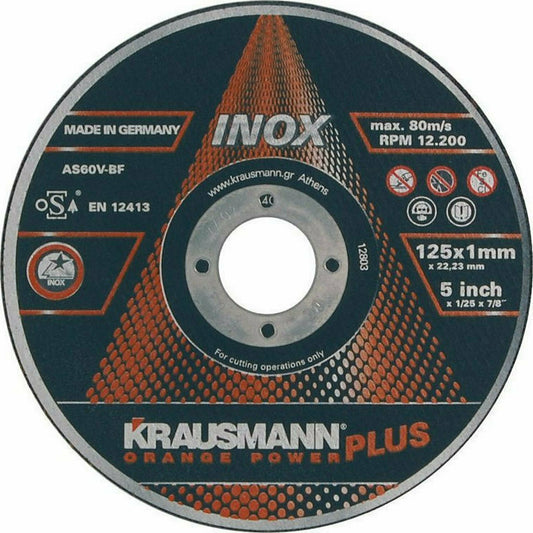 Krausmann Plus Δίσκος Κοπής Μετάλλου Inox 1mm (1 τμχ)