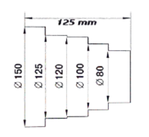 Europlast Συστολή Αεραγωγών PVC Λευκή Φ80-Φ100-Φ120-Φ125-Φ150