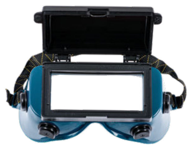 Γυαλιά Μάσκα Ηλεκτροσυγκολλητών με Πτυσσόμενο Γυαλί Μαύρο & Διάφανο