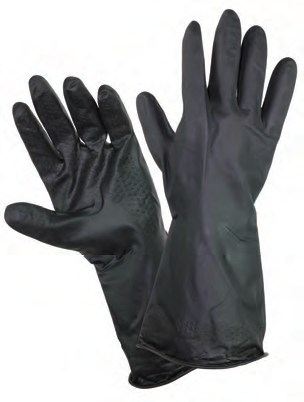 Γάντια Βιομηχανικά Latex Μαύρα Ελαφρύς Τύπος 35cm XL